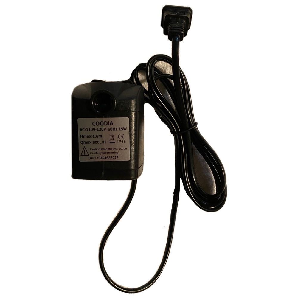 COODIA 15W 200GPH 800L/H Submersible Pump Fountain with LED Light Flow